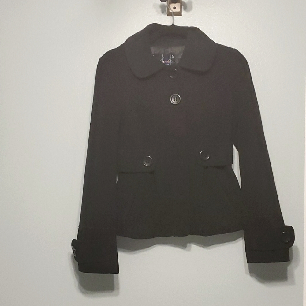 Black short pea coat